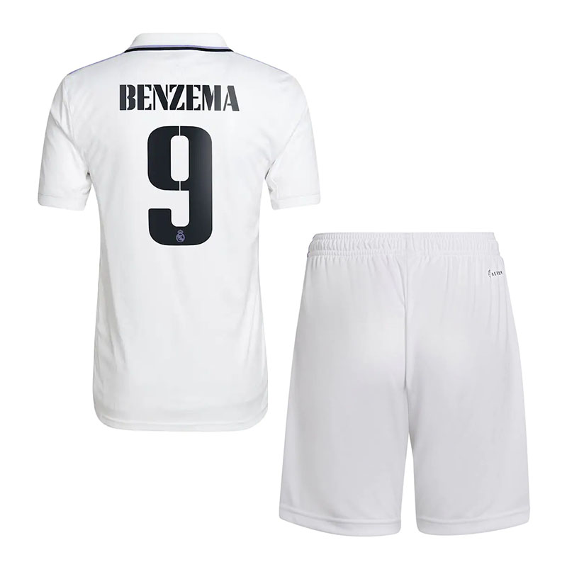 Camiseta Benzema 9 Real Madrid Home 2022/2023 Niño Kit